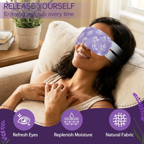 Croloose Lavender 50 Pcs Steam Eye Masks for Relaxation & Dry Eyes Self Heated