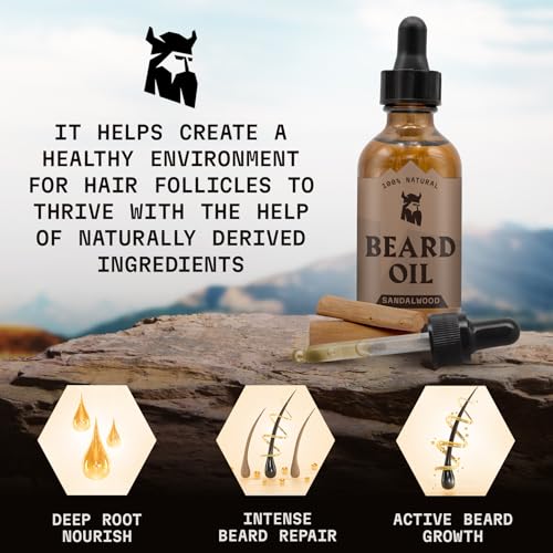 Striking Viking Beard Oil Sandalwood (2oz) & Beard Wash Sandalwood (17oz)