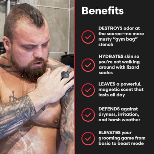 Men's Body Wash Ragnarok Rising Fragrance - The Beard Struggle Eddie Hall Beast Line - Cruelty-Free & Vegan - 8 fl oz Ragnarok Rising