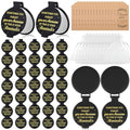 Geetery Black Compact Mirror Set for Women - 50 Pcs Gift Bulk with Organza Bags & Thank You Cards