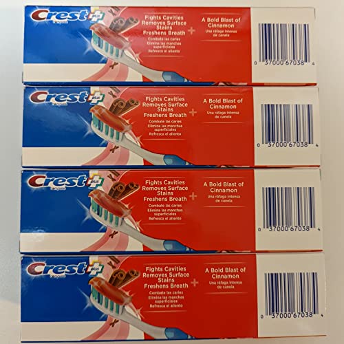 Crest Plus Complete + Whitening Cinnamon Rush Toothpaste 5.4 oz Pack of 4 - Adult Oral Care