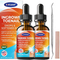 Ingrown Toenail Relief Drops & Removal Kit - 2 Pack, 1 Fl Oz Each - Toe Nail Lifter & Silicone Caps