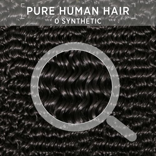 EMOL Deep Wave Hair Bundles 10-12-14 Inches Curly Human Hair Weave
