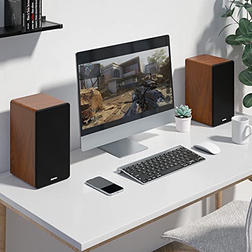 Powered Bluetooth Bookshelf Speakers with 4 Inch Woofer and Remote Control