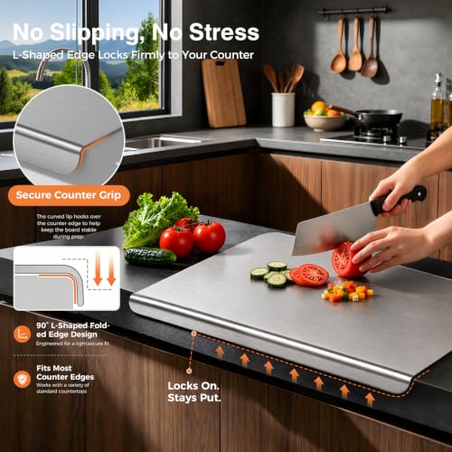 Titanium Cutting Board for Kitchen, Non-Toxic 20 x 16 Inches with Cutting Mat
