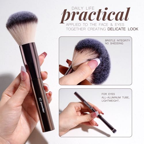 BS-MALL Makeup Brushes Kit ? Professional Makeup Tools with Travel Case, Includes Foundation, Powder, Concealer, Lip & Eyeshadow Brushes for Daily Use & Versatile Occasions (Metallic Brown)
