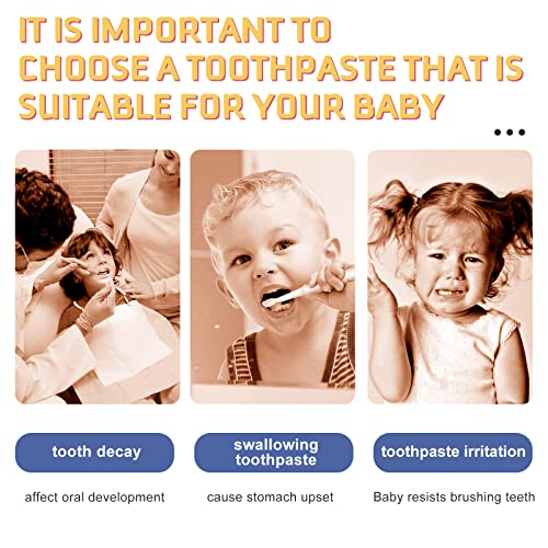 Kids Foam Toothpaste with 4 Fruity Flavors for U-Shape Toothbrushes - Toddler Oral Care