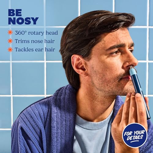 Nose & Ear Hair Trimmer for Men - Rechargeable Grooming Device with Detailer Attachments