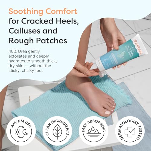 Urea Foot Cream 40% with Shea & Hyaluronic Acid - 5 oz Pack of 2 for Cracked Heels