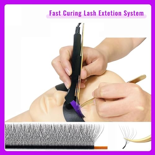 5W Lash Light Fast Curing 395-400nm, Aluminum Alloy, Foot Pedal, Eyelash Extension Nail Art UVs LED Craft Lamp with Control Switch, Multifunctional Tool