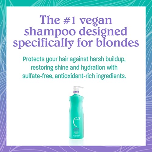 Malibu C Blondes Enhancing Sulfate-Free Purple Shampoo 33.8 Fl Oz - Preserves Highlights & Removes Brassiness