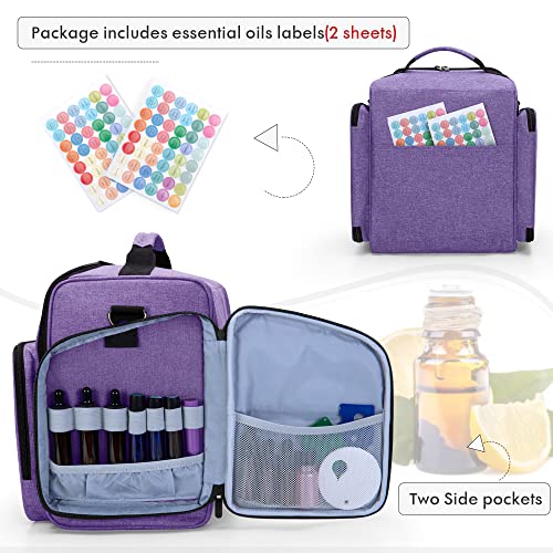 Purple Essential Oil Storage Case with 2 Sheet Labels - 72 Bottle Capacity