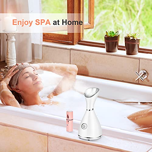 Facial Steamer for Deep Facial Cleansing & Skin Care Set | Home SPA & Pore Unclogging Nano Mister