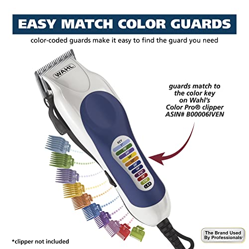 Color Coded Clipper Guard Set - 14 Piece Hair Cutting Guide with Organizer - Wahl Compatible