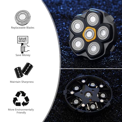 2 pcs Half of the 6 Blade Magnetic Replacement Shaving Head£¬ Head shaver replacement heads