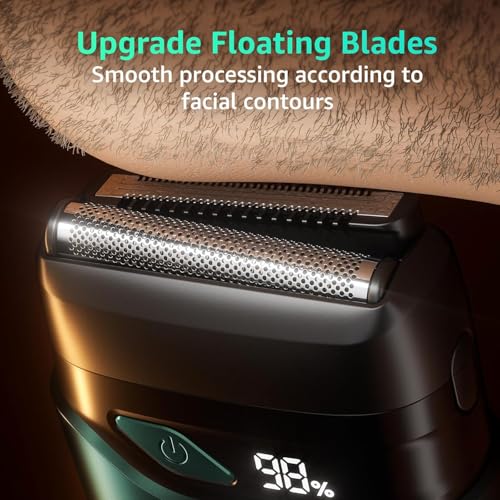 Electric Foil Shaver for Men IPX7 Waterproof - Emerald Green