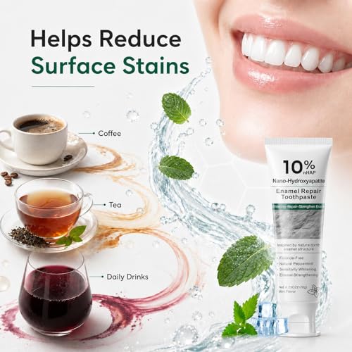 Nano Hydroxyapatite Toothpaste 10% - Fluoride Free, Sensitive, Brightening 3 Pack Variation 3