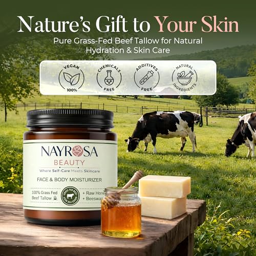Natural Beef Tallow Moisturizer for Face & Body - 120ml Whipped Hydrating Cream