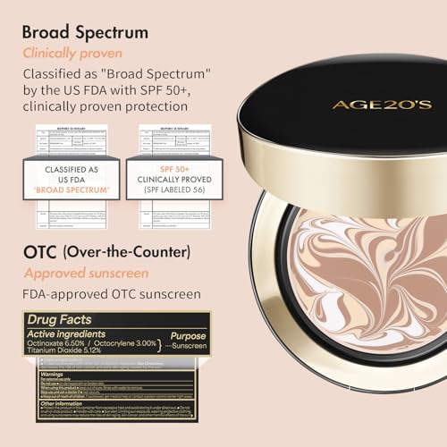 AGE20'S Signature Essence Pact 0.49oz Pack of 2 - Ivory SPF 50+ Moisturizing Foundation