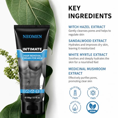 Men's Hair Removal Cream for Sensitive Skin - Aloe & Vitamin E, 3.5 Oz