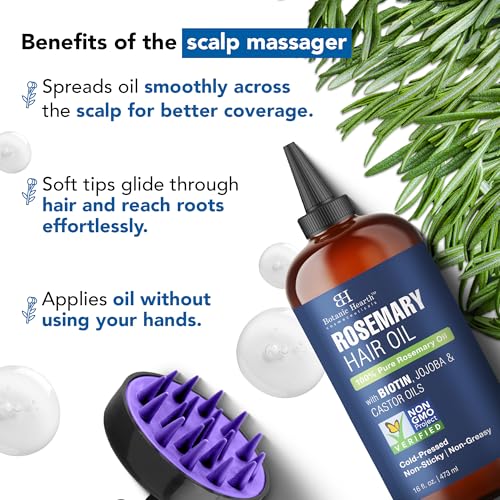 Botanic Hearth Rosemary Hair Oil 16 Fl Oz - Organic, Promotes Hair Growth & Thickness - Variation: 16 Fl Oz-Rosemary (1pk)