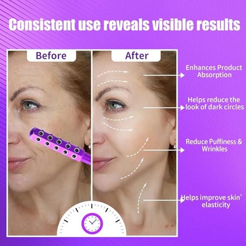 Germanium Beauty Sculptor Roller, 30 Germanium Massage Nodes for Facial Massager & Glow, Face Sculptor Wand, Uplift Facial Massaging Beauty Tool, Portable Cooling & Sculpting