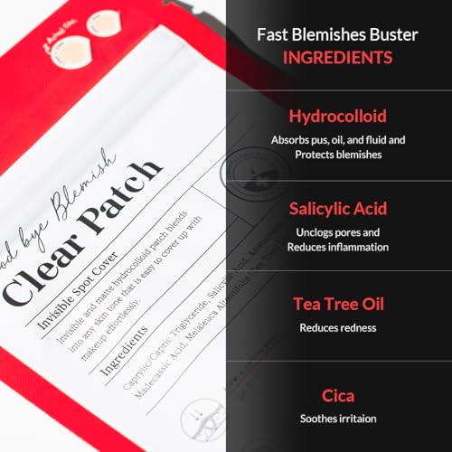 MIZON Good Bye Blemish Clear Patch Invisible Korean Acne Pimple Covering Zits Waterproof Non-drying Thin Cover Excellent Skin Adhesion Patch Spot Cover (44ea)