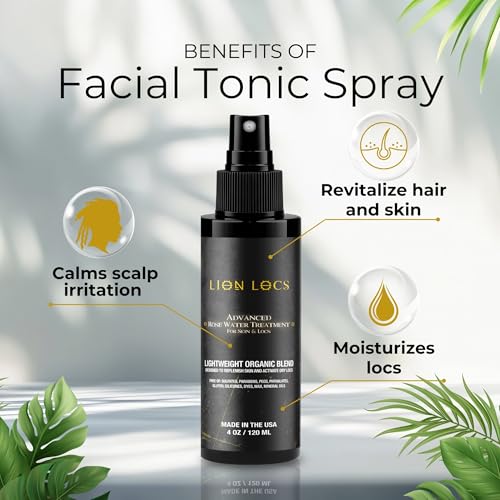 Lion Locs Organic Rosewater Moisturizing Spray 8oz for Hair & Skin - Original Pack