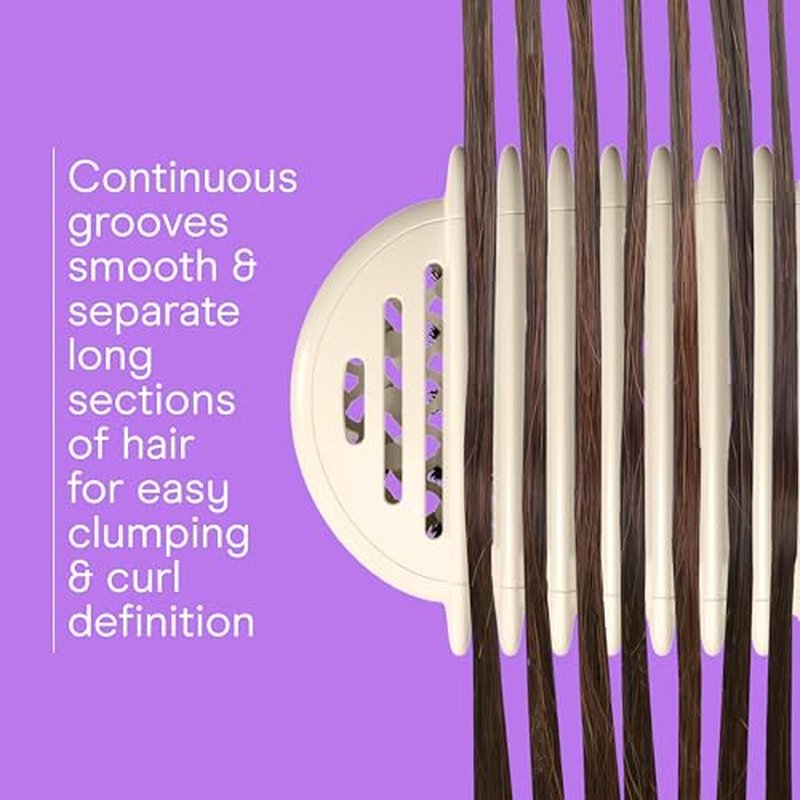 Conair Curl Define Pro Hair Brush for Curly Hair, Dual-Vent Design with Continuous Grooves, Mixed Bristles for Frizz-Free Detangling, Smoothing, and Curl Definition