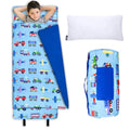 Wildkin Nap Mat with Pillow & Blanket - Trains, Planes, and Trucks Preschool Rest Mat