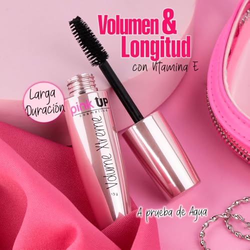 Pink Up Volume Xtreme Mascara - Black, Waterproof, Volume & Length, False Lashes Effect - PKM01