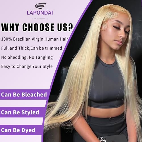 LAPONDAI 613 ST-14 Blonde Human Hair Bundles 12A Brazilian Virgin Straight 14 Inch