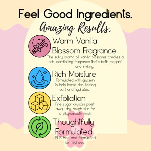 Tahitian Vanilla Sugar Scrub - 10 oz Natural Exfoliating Body & Face Treatment