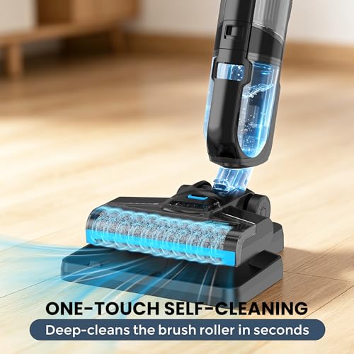 Corded Wet Dry Vacuum Mop for Hard Floors - 15KPA Suction, Self-Cleaning, Dual Tank System