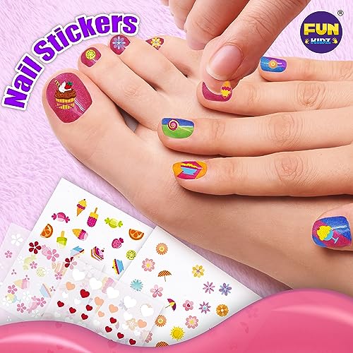 Kids Nail Art Kit with Peelable Polish & Nail Dryer - Fun Girls Craft Set