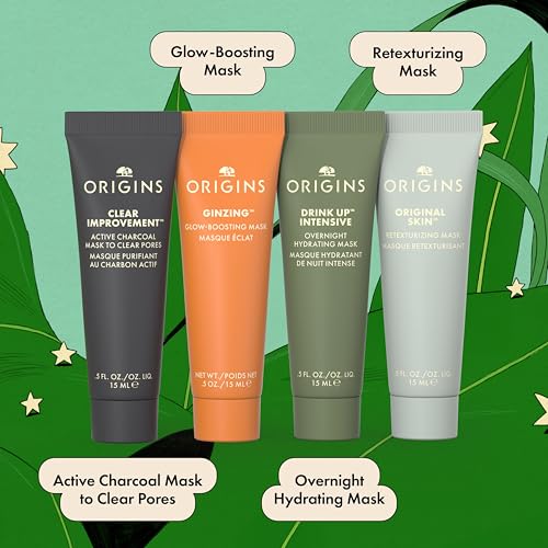 Origins Multi-Maskers Skin Care Set | Four Mini Travel Size Essentials | Limited Edition Holiday Gift Set