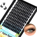 Large Pack 8-20mm to Choose D Curl Cluster Eyelash Extensions D Curl Wide Stem Individual False Eyelashes Dramatic Volume Eye Lashes Set Home DIY Lashes (10mm)