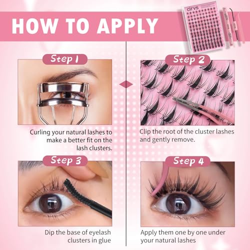 Lash Clusters Kit£¬DIY Lash Extension at Home Beginner-Friendly Lashes£¬8-16mm with Bottom Lashes Clusters DIY Lash£¬Eye Lashes Natural Looking£¬with Bond and Seal Tweezers (Fairy kit)