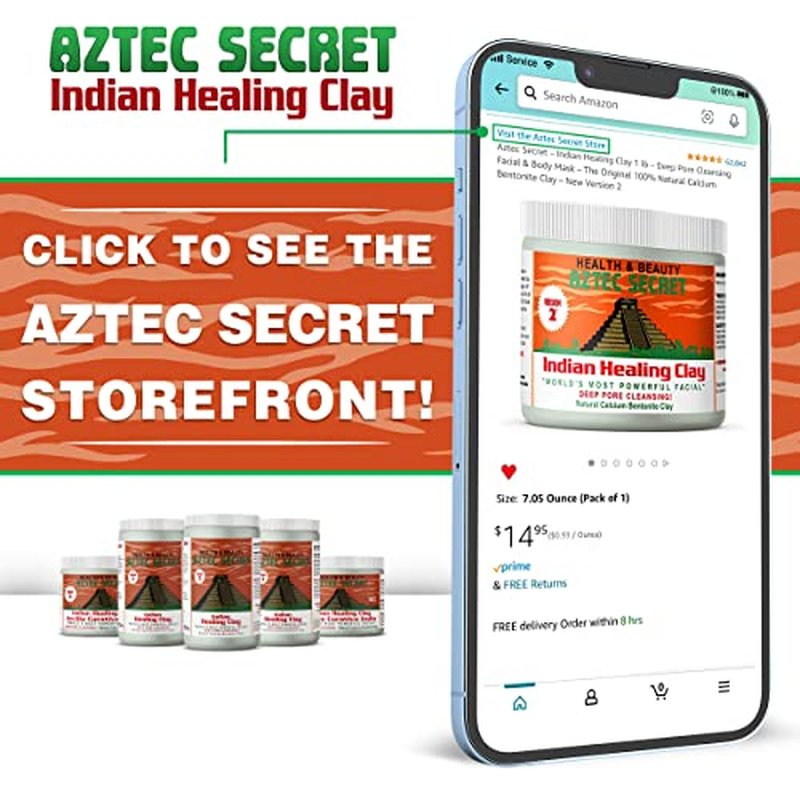 Aztec Secret - Indian Healing Clay 1 lb and Joboba Oil 2 oz Bundle
