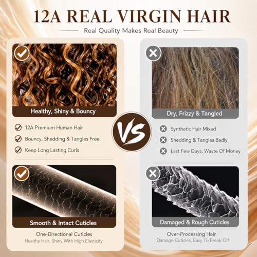 P4/30 Water Wave Human Hair Bundles - 26 Inch Unprocessed Brazilian Virgin Hair - Variation #HL P4/30 W / 26