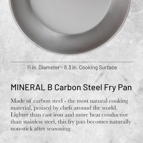 de Buyer 11-Inch Mineral B Carbon Steel Fry Pan - Natural Non-Stick French Cookware