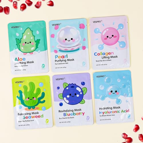 60 Pack Collagen Facial Masks Set - Moisturizing & Rejuvenating Skin Care