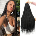 Themis Hair 30 Inch Black Crochet Box Braid Hair Extensions - 6 Packs, Pre-Looped, Natural Look