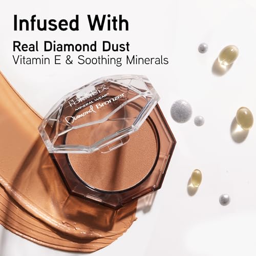 Physicians Formula Mineral Wear¢çDiamond Bronzer - Creamy Powder-Serum Hybrid, Weightless & Dewy Finish, Minimizes Appearance of Pores & Fine Lines - Deep Bronze Gem