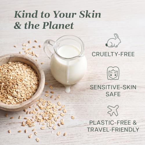 Unscented Oatmeal Honey Goat Milk Soap Bar for Dry Skin Relief - 3 Pack