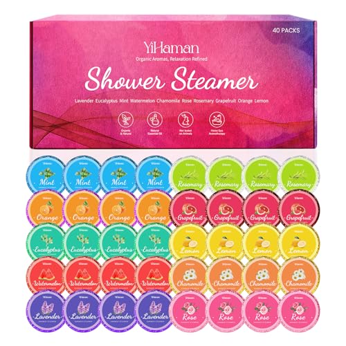 40PCS Aromatherapy Shower Steamers Set - 10 Scents Natural Essential Oils - Relaxing Home Spa Gift - Variation of THIS listing