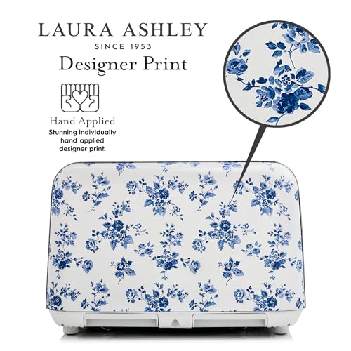 Laura Ashley China Rose 4 Slice Wide Slot Toaster - Space-Saving Kitchen Appliance