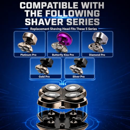 Pro 4 Shaver Replacement Blades for Skull Pitbull - 2 Pack - Compatible with Pro Models