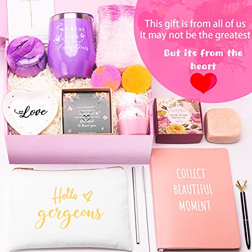Birthday Gifts for Women-Best Relaxing Spa Gift Box Basket for Wife Mom Sister Girlfriend Daughter Best Friend Mother-Happy Birthday Gifts for Women (Purple)