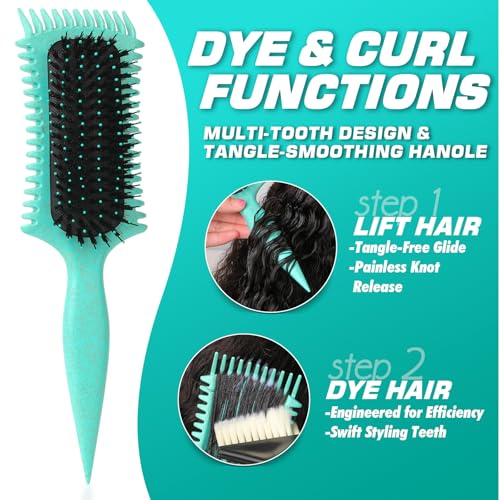 Candy Brush Curl Defining Hair Brush Green - Detangling & Styling for All Hair Types